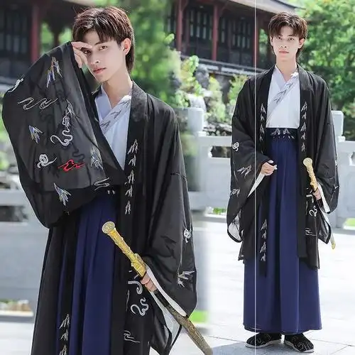 清思原创侠客套装袖套风大古风网红汉服男汉裳jk