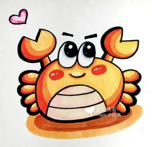 简单儿童画幼儿园简笔画螃蟹幼教