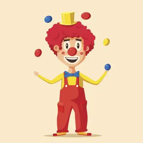 快乐马戏团小丑.卡通矢量图图片下载