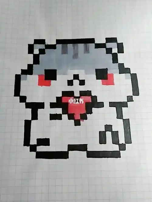 方格本画小松鼠