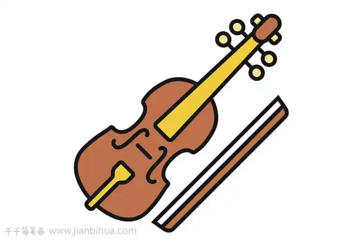 小提琴简笔画图解图片
