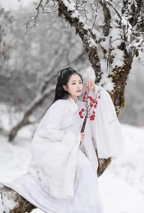 汉服,下雪