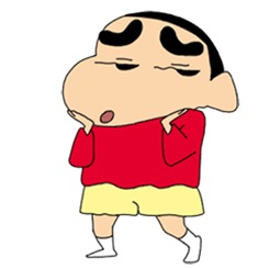 蜡笔小新 托腮 粗眉毛 大脸