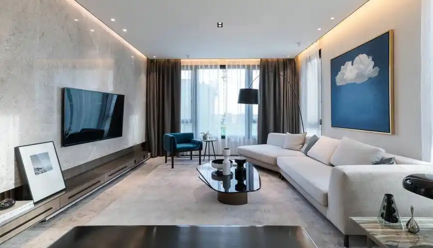 现代装修案例北京未来金茂府三居室93平米装修效果图