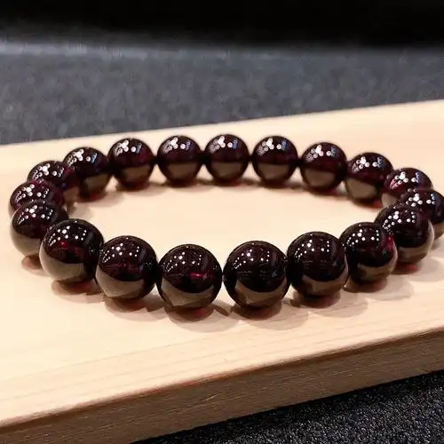 天然巴西紫牙乌石榴石手串 单圈手链 玻璃体 10mm