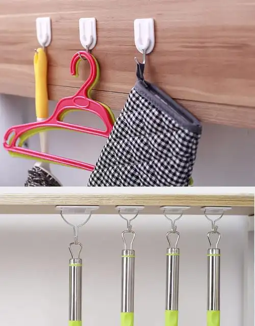 加强力无痕粘钩家用粘胶贴挂钩宿舍门后免打孔勾墙壁墙面小不黏钩