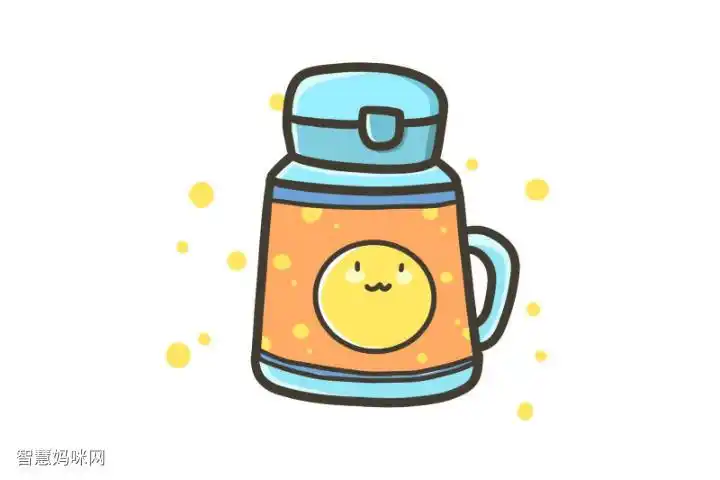 春天简笔画素材 春游必备水壶怎么画