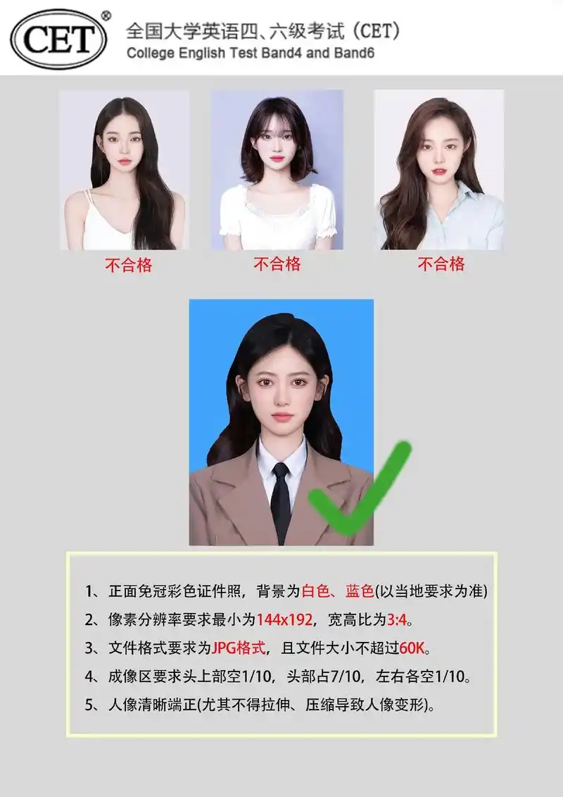 修改四六级证件照,照片不行有救了.