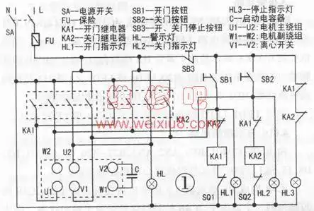 卷帘门单相电机接线图