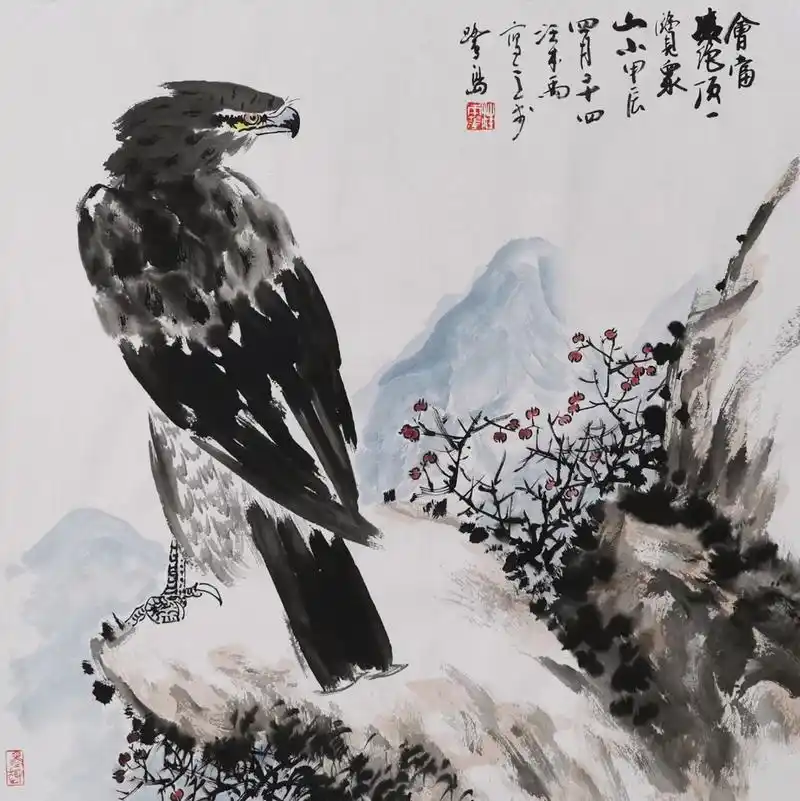 78神秘与力量,共绘水墨鹰之韵07  这幅画,真是让人一眼就沉醉其中
