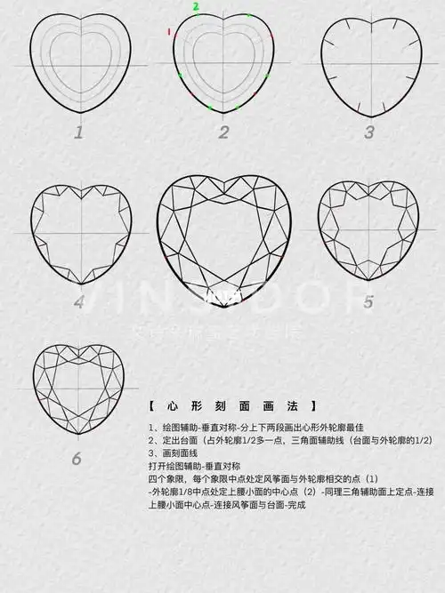 心形钻石切割还不会画吗我来教你