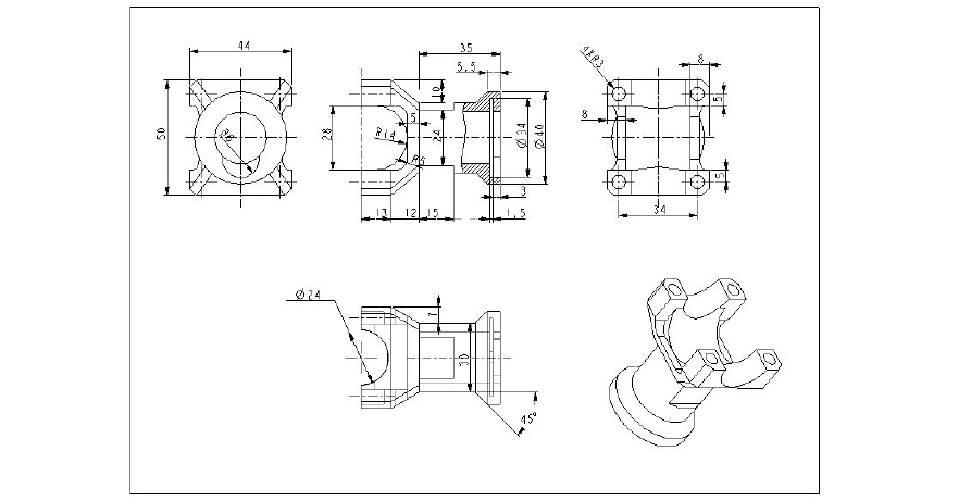 catia看图建模练习题及制图步骤