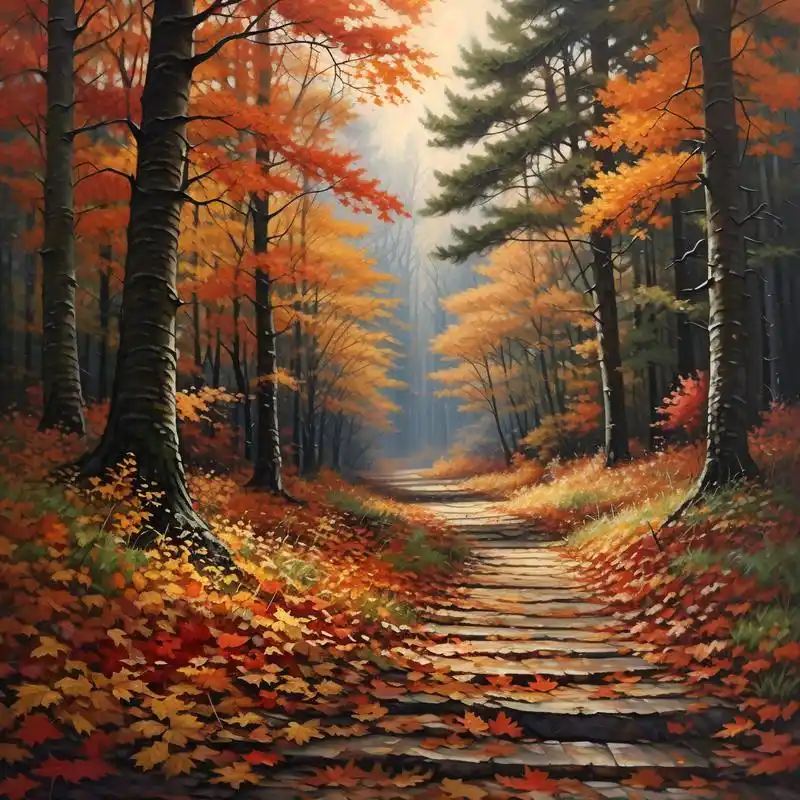 秋天风景油画头像9396