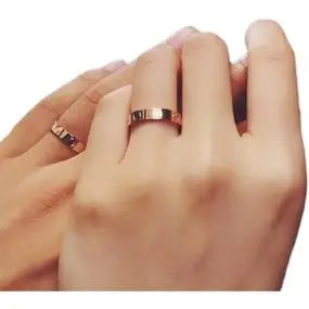 卡地亚戒指高彷经典款18k玫瑰金单钻男女love结婚钻戒情侣对戒