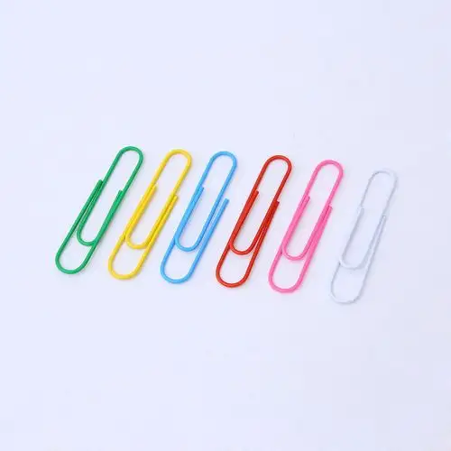 镀镍银色28彩色曲别针33纸夹包塑散装黑紫书签纸扇花白小号回型针