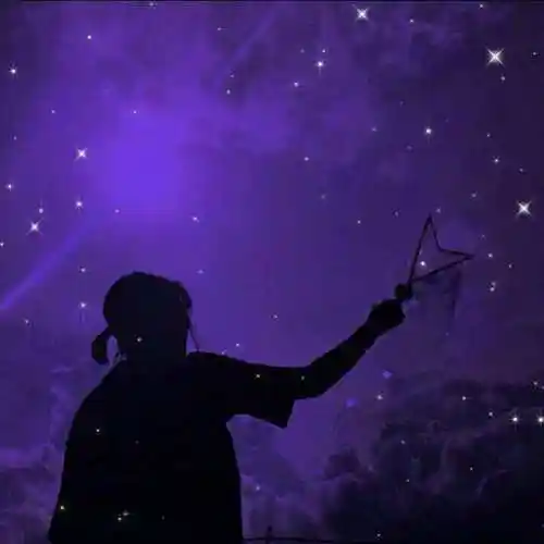 高清可爱真人星空滤镜的女生头像图片