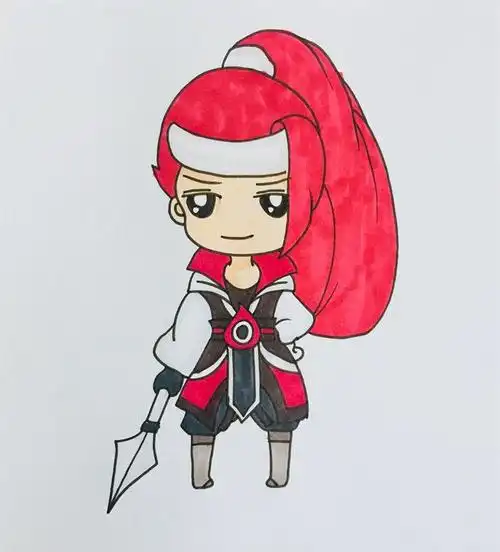 王者荣耀韩信_王者荣耀韩信简单q版简笔画怎么画步骤教程