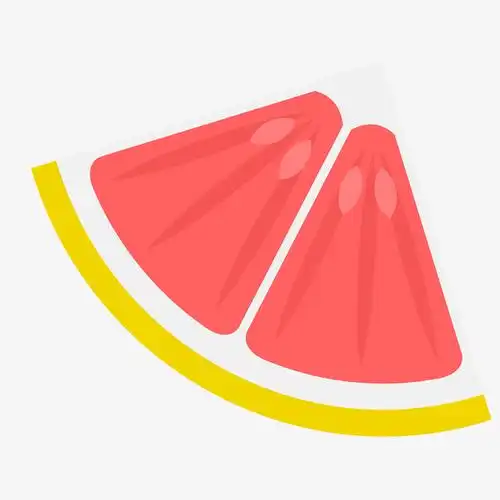 矢量手绘小块西柚