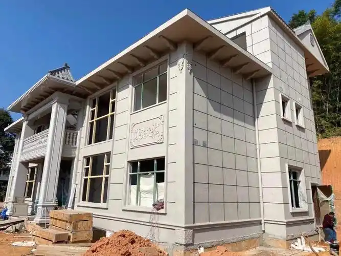 水包砂仿石漆效果新农村的自建别墅