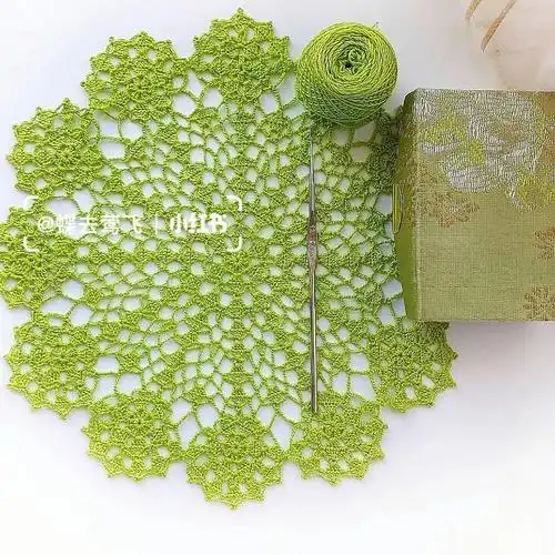 图解钩针编织蕾丝餐巾桌布花片图案