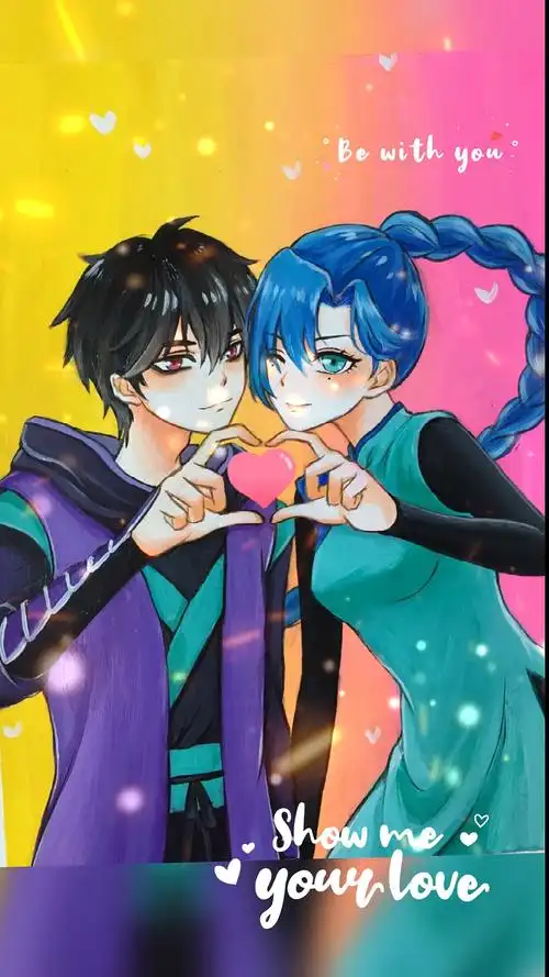 画画梅花十三和伍六七这样比心也太甜蜜了吧