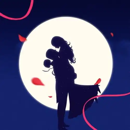 浪漫爱情恋人情侣蓝色剪影微信头像