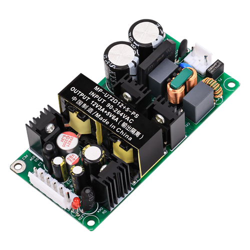 12v3a5v6a双路开关电源模块mp-u72d工业隔离稳压裸板220v转dc72w 标配