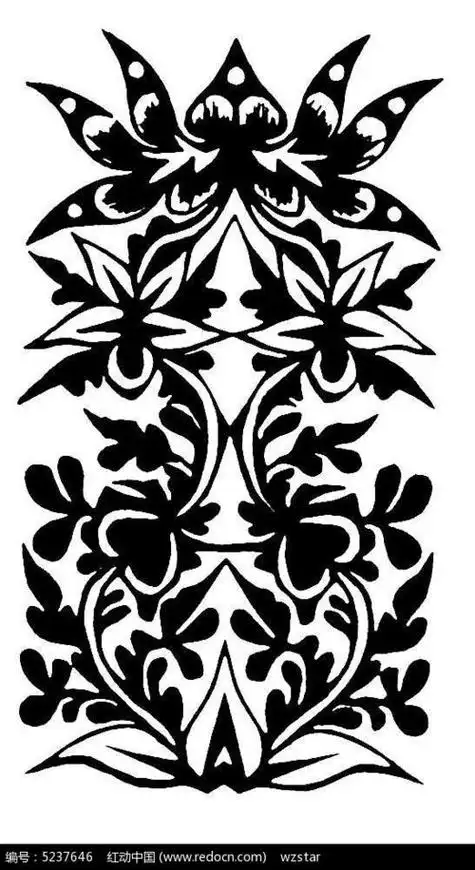 对称树叶花卉剪纸对称植物剪纸图案教程之喇叭花剪纸树叶和孩子动手做