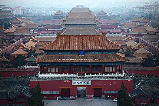 神武门,紫荆城,故宫,天安门,博物院,景山公园,中国,北京,全景,地标