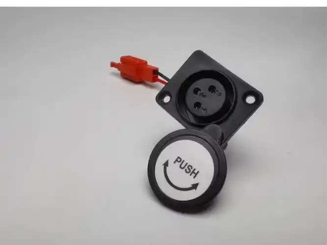 爱玛电动车原厂配件大全原装充电放电口锂电池小黑麦克风卡农接头 小