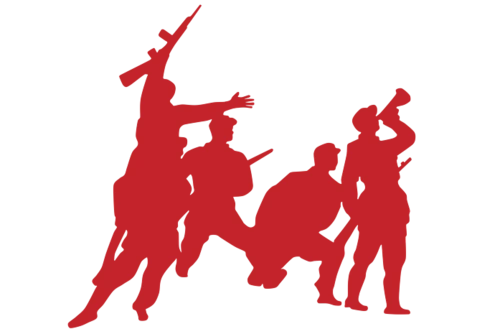 战场抗日八路军战士打仗场景