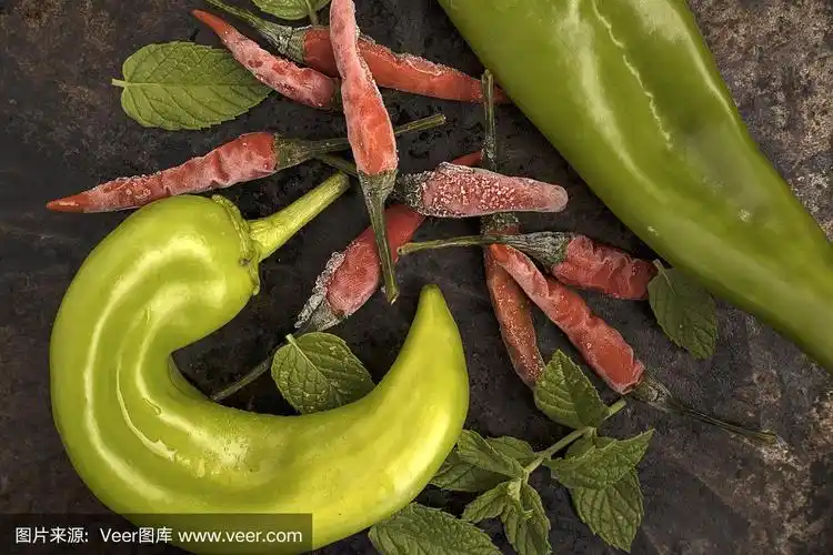 辣椒和薄荷.