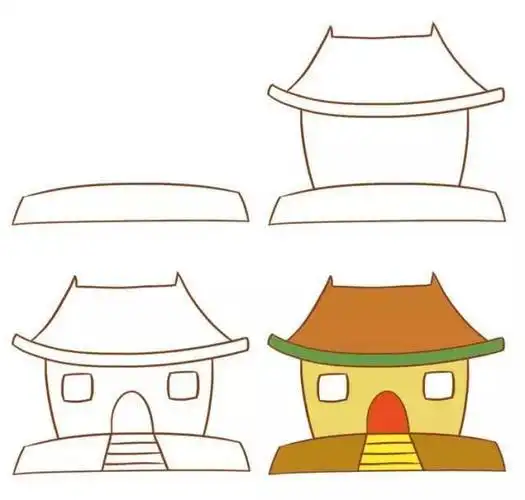 古代的房子简笔画古代的房子简笔画彩色