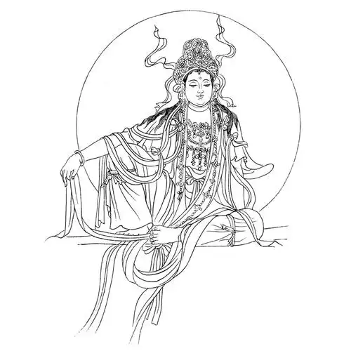 线描观音像 - 风中飘尘 - 回首一望