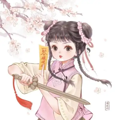 旗袍少女   #可爱头像 #古风插画  #ipad画画 #小道姑 #万圣节 #头像