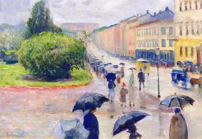雨97*gustave caillebotte,"paris street/rainy day",1877*claude