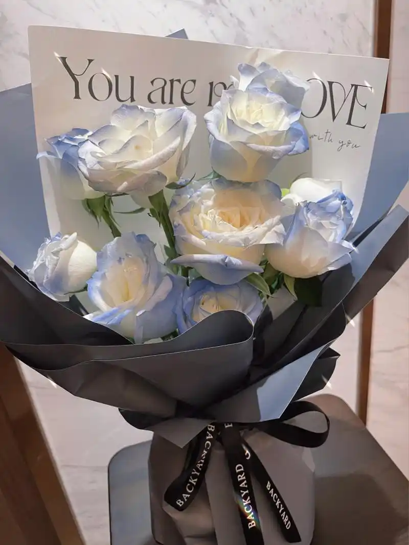 星辰与大海95密西根碎冰蓝玫瑰9707 又一年七夕收花09依然是