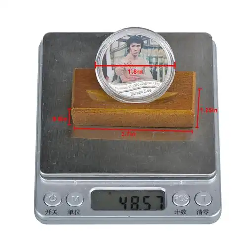 bruce lee镀银纪念币生日礼物超级功夫星李小龙金属挑战硬币收集