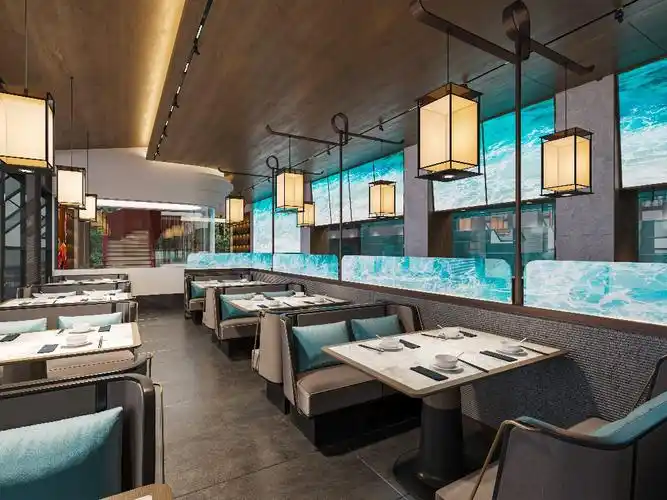 杭州230平方海鲜餐厅装修设计-专业海鲜餐馆案例效果图