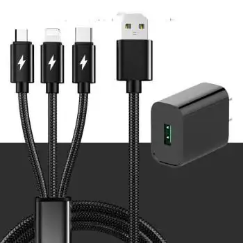 一拖三充电器适用oppo苹果安卓多功能三合一线快速手机充电头通用