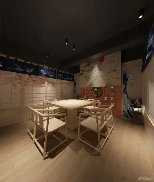 现代剧杀剧本杀日式游戏厅-3d模型-模匠网,3d模型下载,免费模型下载