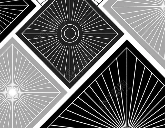黑白灰几何线条装饰画
