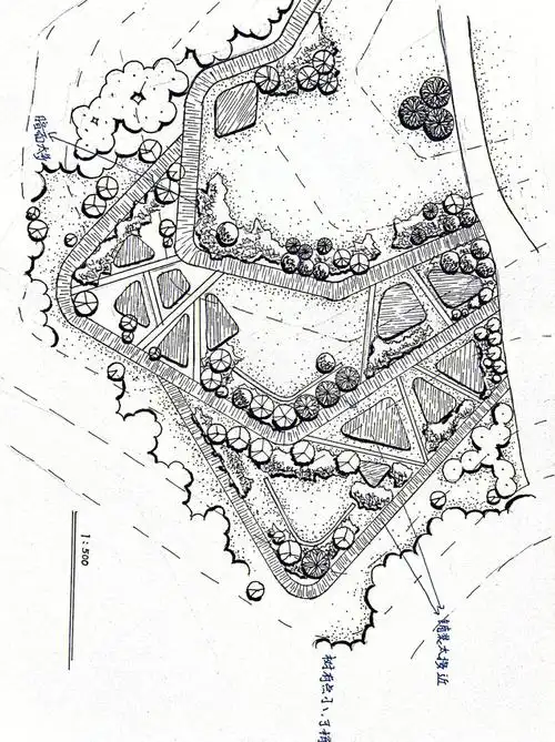 景观考研  #景观快题  #景观手绘  #节点抄绘  #景观手绘平面图