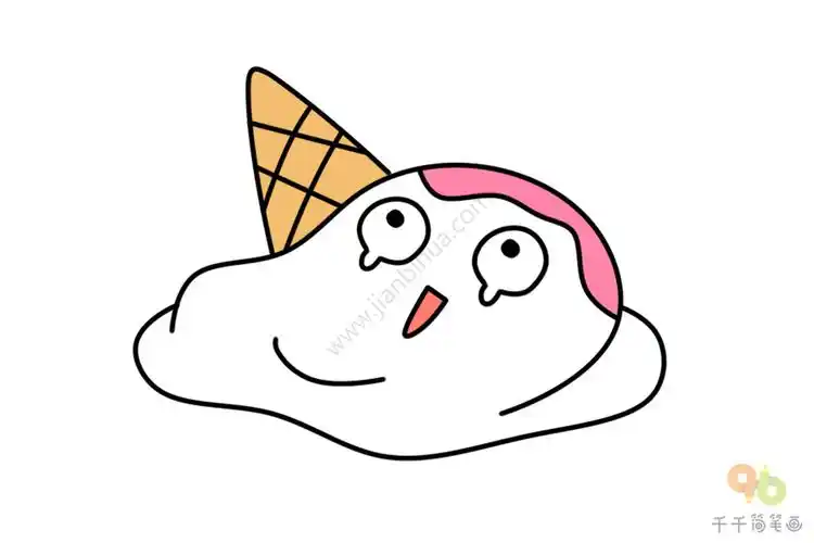 创意零食简笔画 融化的冰淇淋