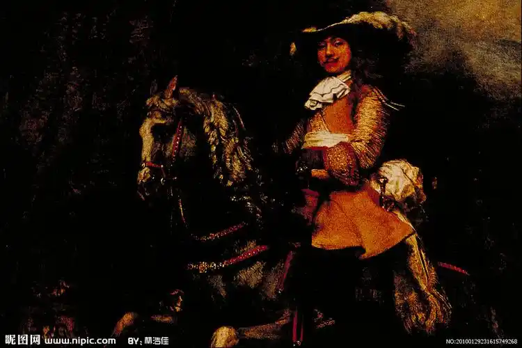 油画骑马女人图片