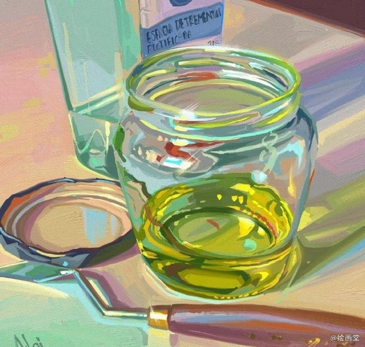 丙烯画欣赏亮晶晶的玻璃质感