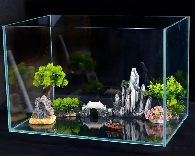 极墨鱼缸装饰造景套餐仿真水草金鱼缸装饰品水族箱摆件假山草坪石子