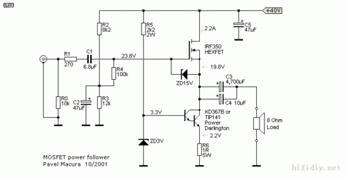 简洁靓声的mosfet单端甲类功放