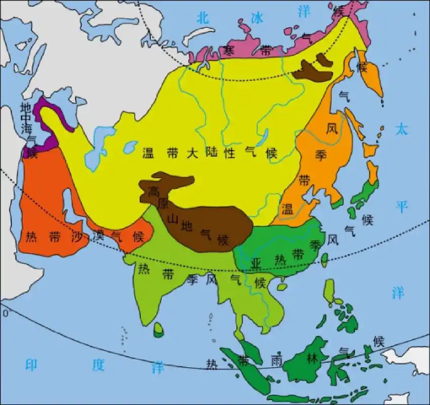 亚洲欧洲气候类型