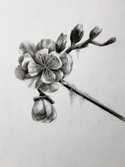 素描梅花教程